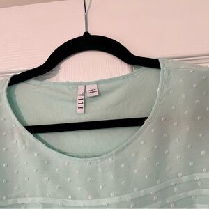 Elle Light Green Textured Blouse